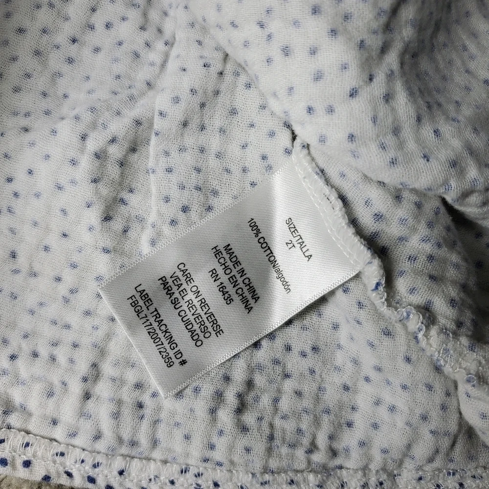 Girls 2T Outfit Polka Dot Top Linen Chambray Bottoms | Old Navy & Tahari | 2pc